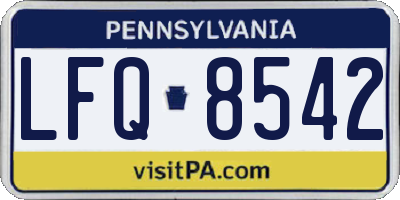 PA license plate LFQ8542