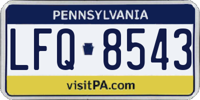 PA license plate LFQ8543