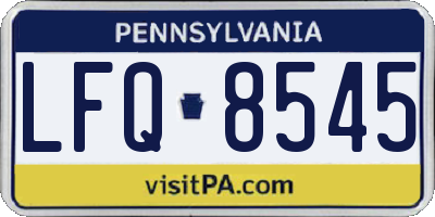 PA license plate LFQ8545
