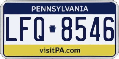 PA license plate LFQ8546