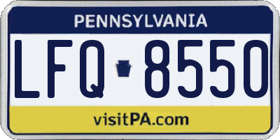 PA license plate LFQ8550
