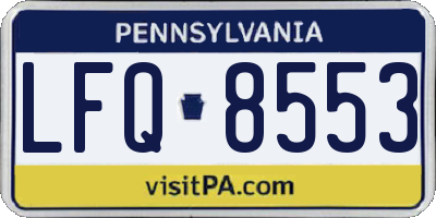 PA license plate LFQ8553