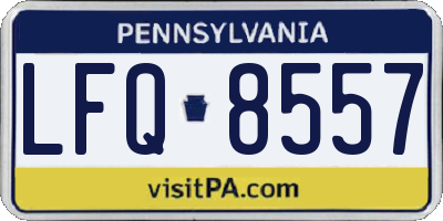 PA license plate LFQ8557