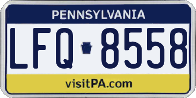 PA license plate LFQ8558