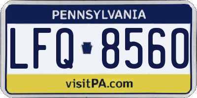 PA license plate LFQ8560