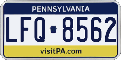 PA license plate LFQ8562