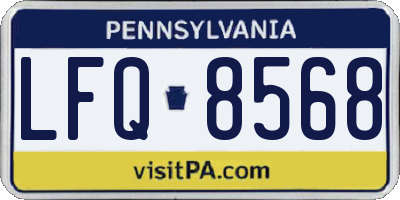 PA license plate LFQ8568