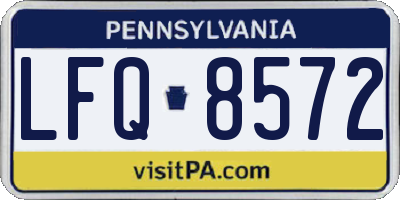 PA license plate LFQ8572