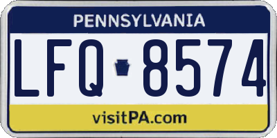 PA license plate LFQ8574