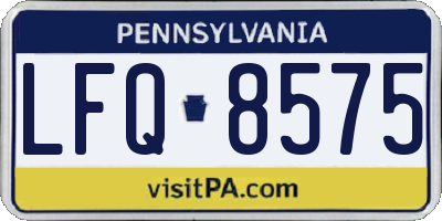 PA license plate LFQ8575
