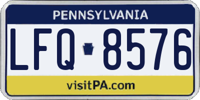 PA license plate LFQ8576