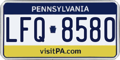 PA license plate LFQ8580