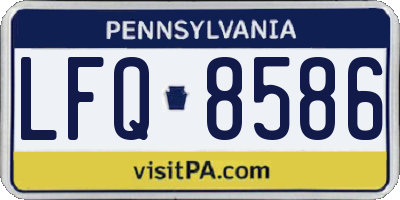 PA license plate LFQ8586
