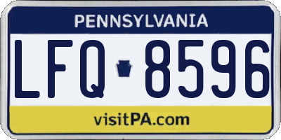 PA license plate LFQ8596