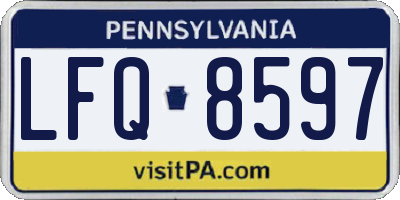 PA license plate LFQ8597