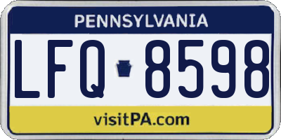 PA license plate LFQ8598