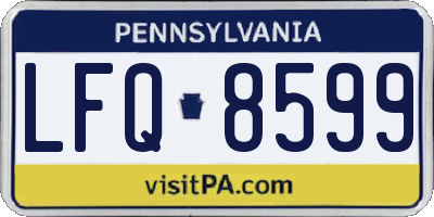 PA license plate LFQ8599