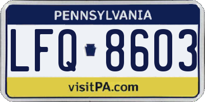 PA license plate LFQ8603