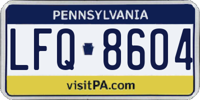 PA license plate LFQ8604