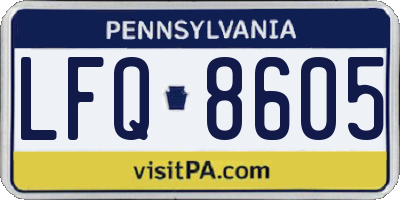 PA license plate LFQ8605