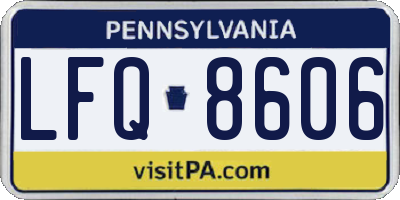 PA license plate LFQ8606
