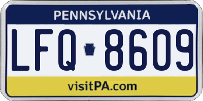 PA license plate LFQ8609