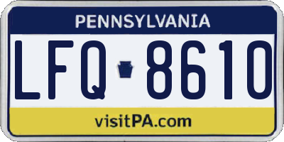 PA license plate LFQ8610