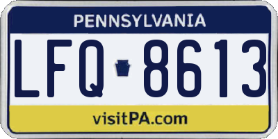 PA license plate LFQ8613