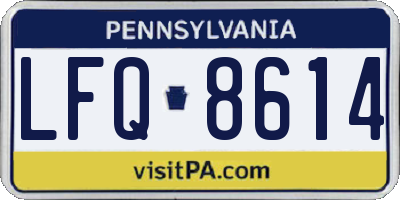 PA license plate LFQ8614