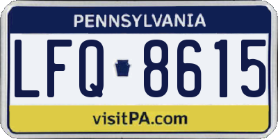 PA license plate LFQ8615