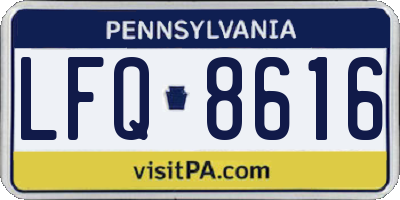 PA license plate LFQ8616