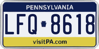 PA license plate LFQ8618