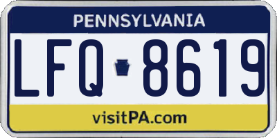 PA license plate LFQ8619