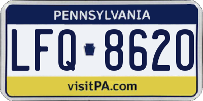 PA license plate LFQ8620