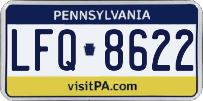 PA license plate LFQ8622