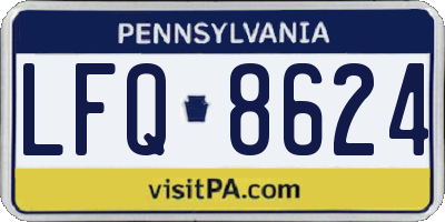 PA license plate LFQ8624