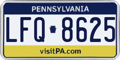 PA license plate LFQ8625