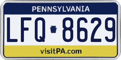 PA license plate LFQ8629