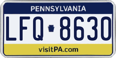 PA license plate LFQ8630