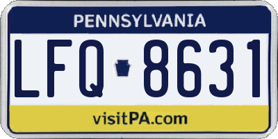 PA license plate LFQ8631