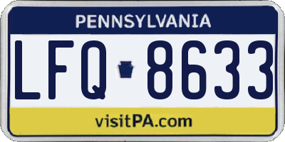 PA license plate LFQ8633