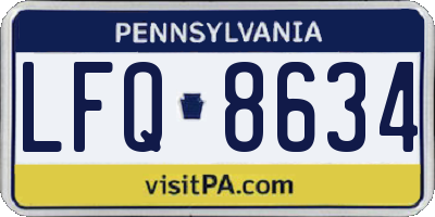 PA license plate LFQ8634