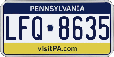 PA license plate LFQ8635