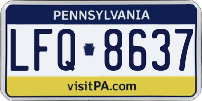 PA license plate LFQ8637
