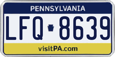 PA license plate LFQ8639