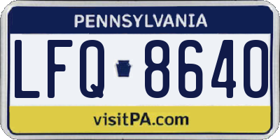 PA license plate LFQ8640
