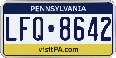 PA license plate LFQ8642