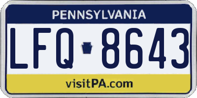 PA license plate LFQ8643