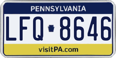 PA license plate LFQ8646