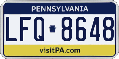 PA license plate LFQ8648